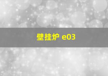 壁挂炉 e03